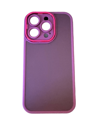 carcasa iPhone 14 pro rosado con morado-min